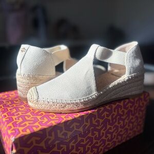 Tory Burch Cream Espadrille Wedges